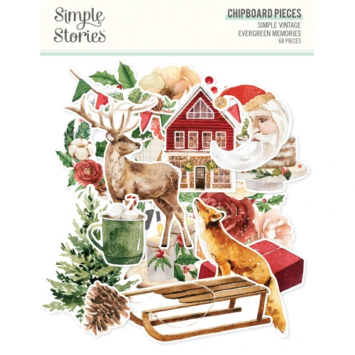 PREORDER - ships September: SIMPLE STORIES Simple Vintage Evergreen Memories Chipboard Pieces