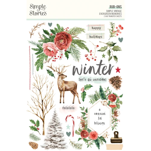 PREORDER - ships September: SIMPLE STORIES Simple Vintage Evergreen Memories Rub-Ons