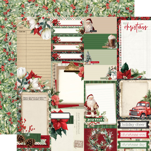 PREORDER - ships September: SIMPLE STORIES Simple Vintage Old-Fashioned Christmas 12x12 Paper: Journal Elements
