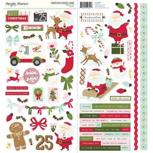 PREORDER - ships August: SIMPLE STORIES Kringle & Co. Cardstock Stickers - Icons