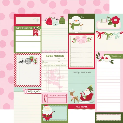 PREORDER - ships August: SIMPLE STORIES Kringle & Co. 12x12 Paper: Journal Elements