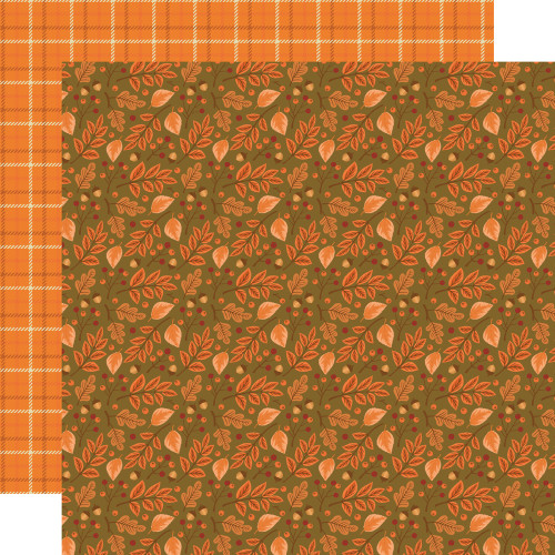 PREORDER - ships August: SIMPLE STORIES Pumpkins & Plaid 12x12 Paper: Cozy Things