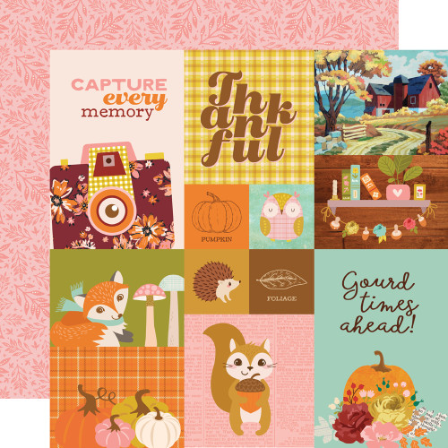 PREORDER - ships August: SIMPLE STORIES Pumpkins & Plaid 12x12 Paper: Combo Elements