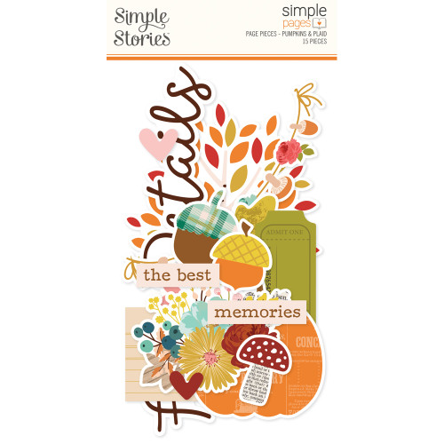 PREORDER - ships August: SIMPLE STORIES Pumpkins & Plaid Page Pieces