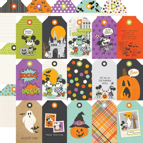 PREORDER - ships August: SIMPLE STORIES Say Cheese Classic Mouse Halloween 12x12 Paper: Tag Elements