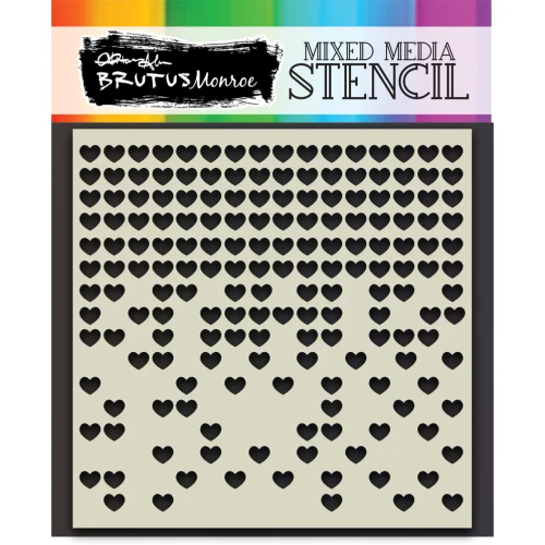 BRUTUS MONROE Mixed Media Stencil: Fallen Hearts