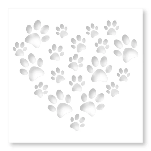 BRUTUS MONROE Mixed Media Stencil: Heart Paw