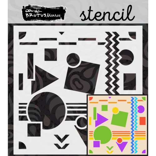 BRUTUS MONROE Mixed Media Stencil: Retro Shapes