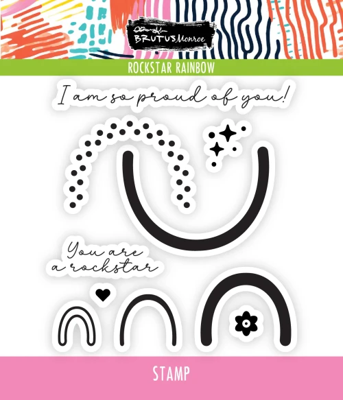 BRUTUS MONROE 4x4 Stamp Set:  Rockstar Rainbow