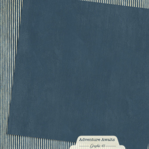 GRAPHIC 45 Adventure Awaits 12x12 Paper: Marine Blue