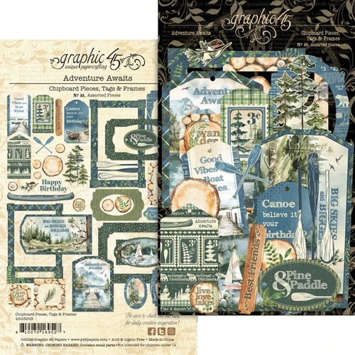 GRAPHIC 45 Adventure Awaits Chipboard Diecuts