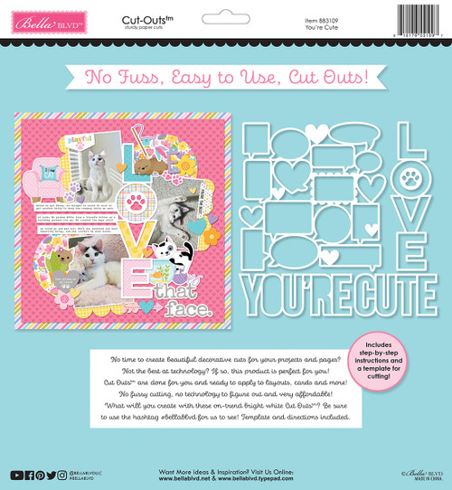 PREORDER - ships August: BELLA BLVD Cut Outs - You're Cute (coordinates with Boo To You)