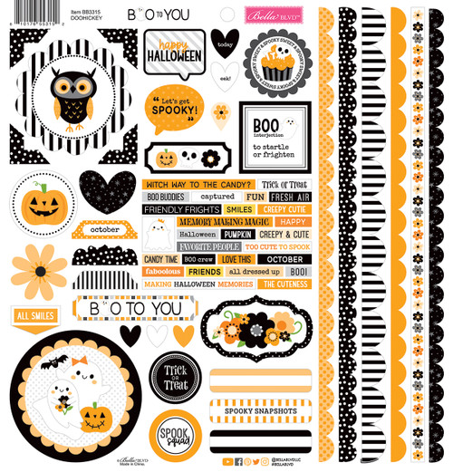 PREORDER - ships August: BELLA BLVD Boo To You Doohickey Cardstock Stickers