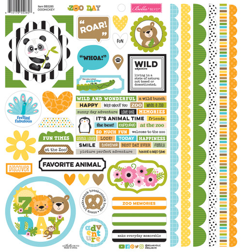 PREORDER - ships August: BELLA BLVD Zoo Day Doohickey Cardstock Stickers