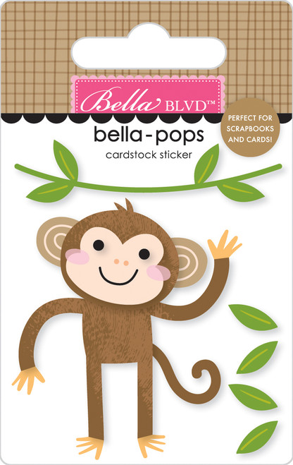 PREORDER - ships August: BELLA BLVD Zoo Day Bella-Pops 3D Stickers - Monkey Business