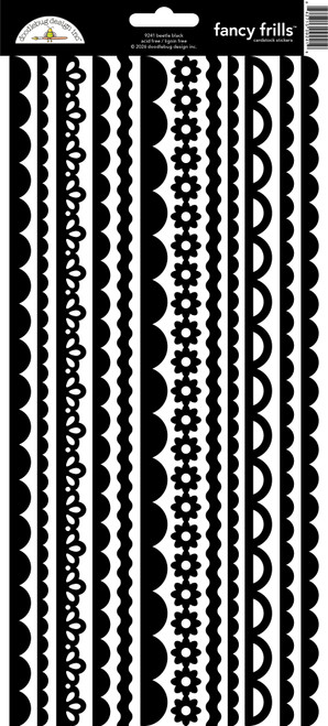 PREORDER - ships late AUGUST: DOODLEBUG DESIGNS Fancy Frills Sticker: Beetle Black