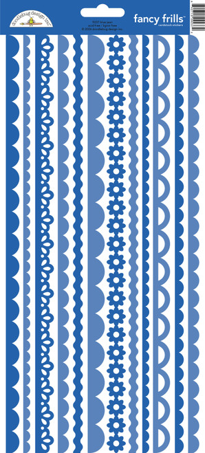 PREORDER - ships late AUGUST: DOODLEBUG DESIGNS Fancy Frills Sticker: Blue Jean