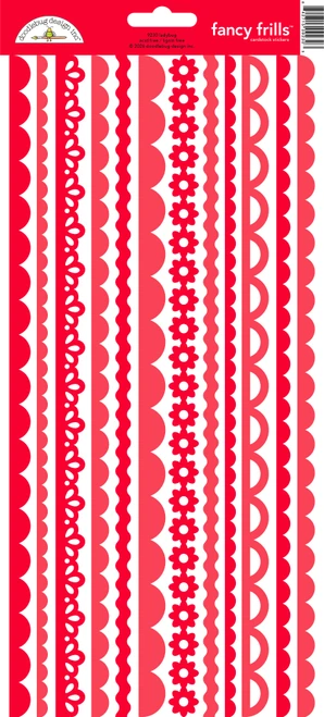 PREORDER - ships late AUGUST: DOODLEBUG DESIGNS Fancy Frills Sticker: Ladybug