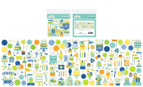 PREORDER - ships late AUGUST: DOODLEBUG DESIGNS Balloons & Banners Odds & Ends