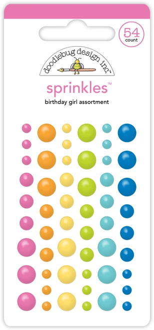 PREORDER - ships late AUGUST: DOODLEBUG DESIGNS Cupcakes & Candles Sprinkles Assortment: Birthday Girl