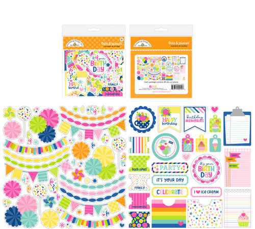 PREORDER - ships late AUGUST: DOODLEBUG DESIGNS Cupcakes & Candles Bits & Pieces