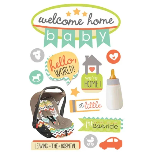 PAPER HOUSE PRODUCTIONS 3D Stickers: Welcome Home Baby