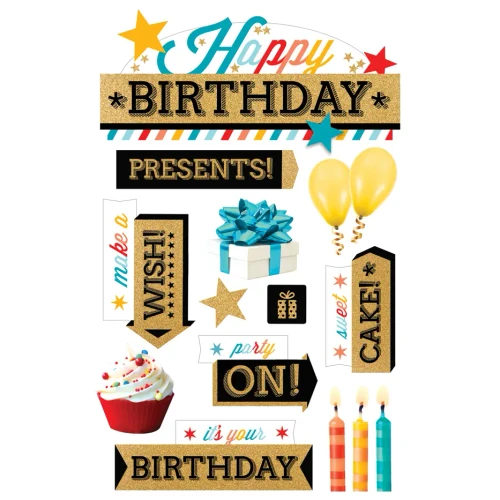 PAPER HOUSE PRODUCTIONS 3D Stickers: Happy Birthday 2