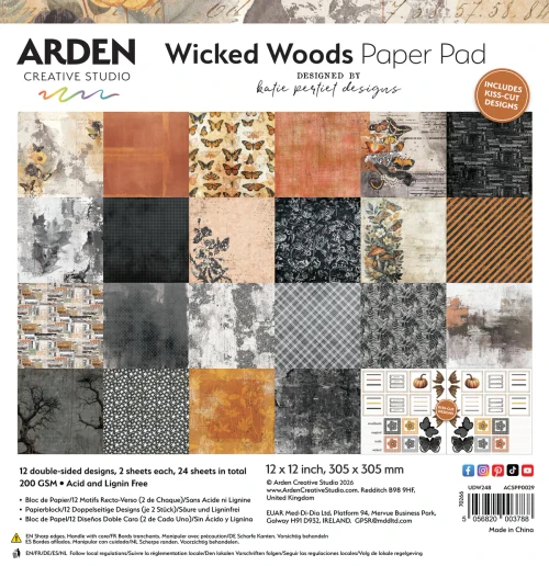 PREORDER - ships August: ARDEN CREATIVE STUDIO 12x12 Paper Pad - Wicked Woods