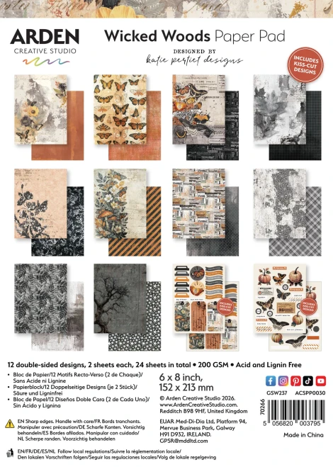PREORDER - ships August: ARDEN CREATIVE STUDIO 6x8 Paper Pad - Wicked Woods