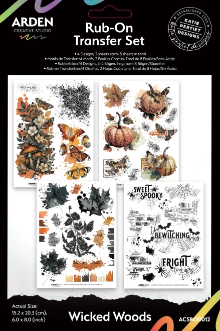 PREORDER - ships August: ARDEN CREATIVE STUDIO 6x8 Rub On Set - Wicked Woods
