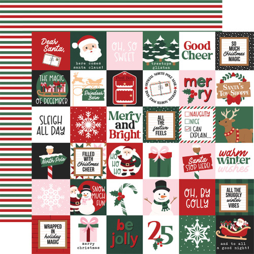 ECHO PARK North Pole Christmas 12x12 Paper: 2x2 Journaling Cards