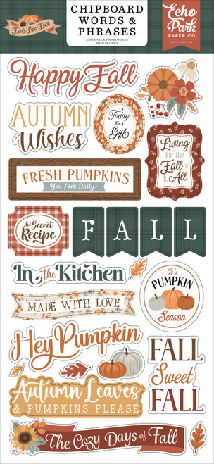 ECHO PARK Feels Like Fall 6x13 Chipboard Word & Phrases