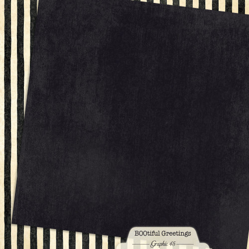 GRAPHIC 45 BOOtiful Greetings 12x12 Paper: Onyx Black Patterns & Solids