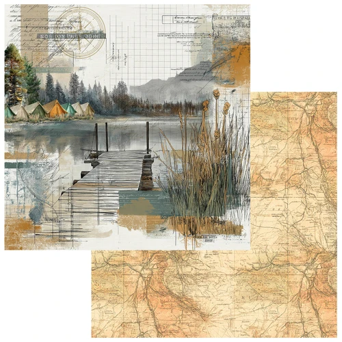 COMING SOON: 49 AND MARKET 12x12 Paper: Campfire Memories - Jetty