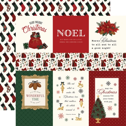 CARTA BELLA Classic Christmas 12x12 Paper: Merry Journaling Cards