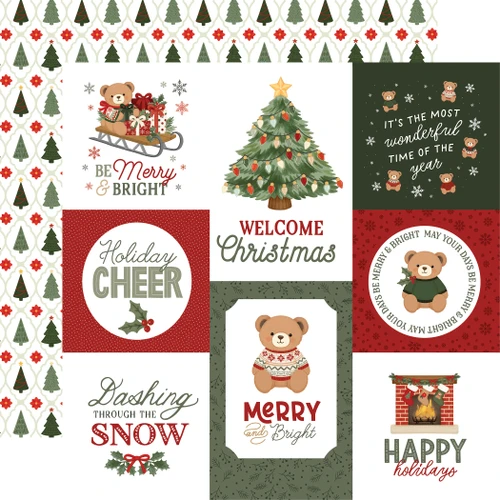 CARTA BELLA Have A Beary Christmas 12x12 Paper: Multi Journaling Cards