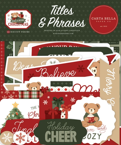 CARTA BELLA Have A Beary Christmas Titles & Phrases