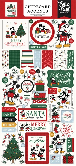 ECHO PARK Mouse and Me Christmas 6x13 Chipboard Accents