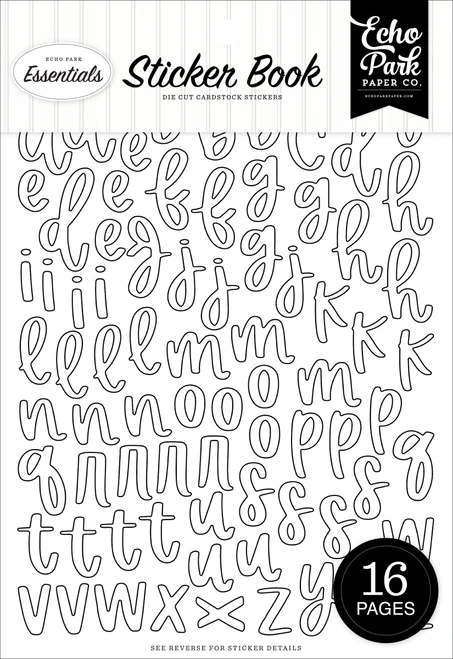 ECHO PARK Essentials Alpha Sticker Book: Black And White