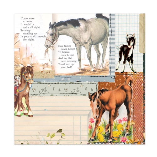 PREORDER - ships late October: PRETTY LITTLE STUDIO 12x12 Single-Sided Paper | Horse Gallop