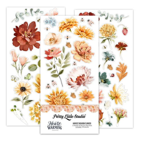 PREORDER - ships late October: PRETTY LITTLE STUDIO 6x12 Die-Cuts  | Harvest Meadow Flowers