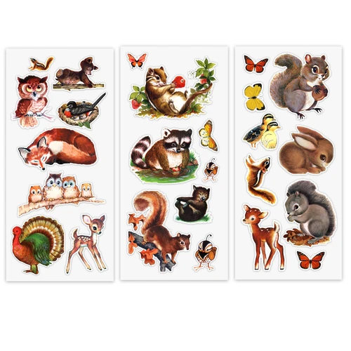 PREORDER - ships late October: PRETTY LITTLE STUDIO 6x12 Die-Cuts  | Woodland Animals Ephemera