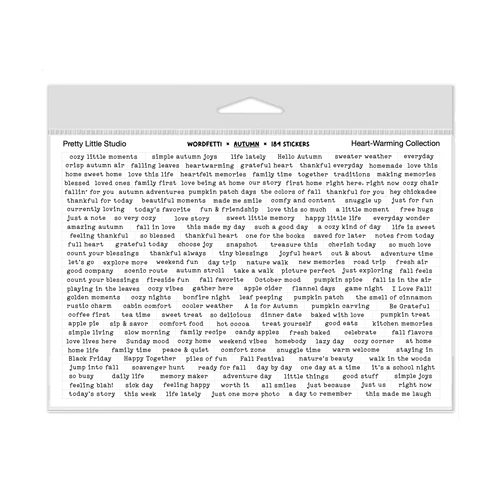 PREORDER - ships late October: PRETTY LITTLE STUDIO Stickers | Autumn White Wordfetti