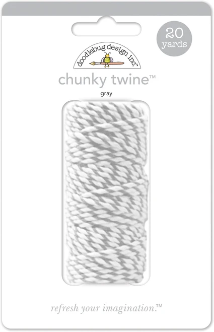 DOODLEBUG DESIGNS Monochromatic Collection Chunky Twine: Gray