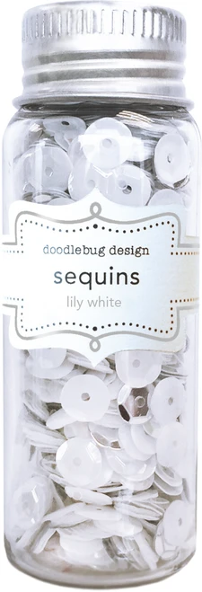 DOODLEBUG DESIGNS Monochromatic Collection Sequins: Lily White