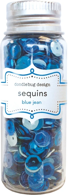 DOODLEBUG DESIGNS Monochromatic Collection Sequins: Blue Jean