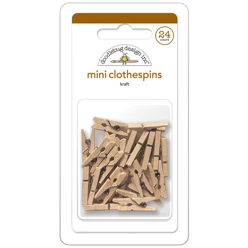 DOODLEBUG DESIGNS Monochromatic Mini Clothespins: Kraft