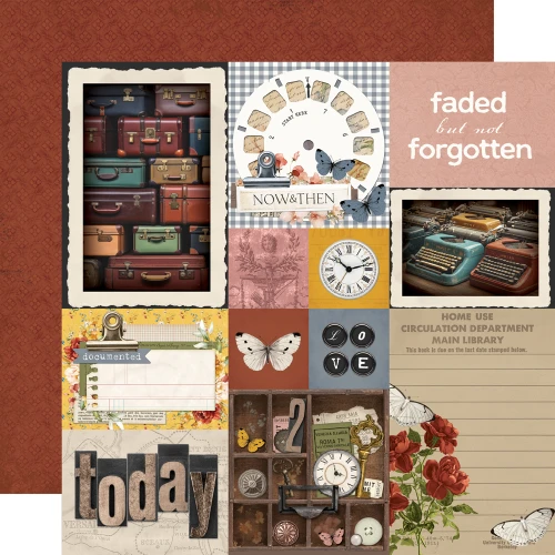 PREORDER - ships November: Simple Vintage Trunk Show 12x12 Paper: Combo Elements