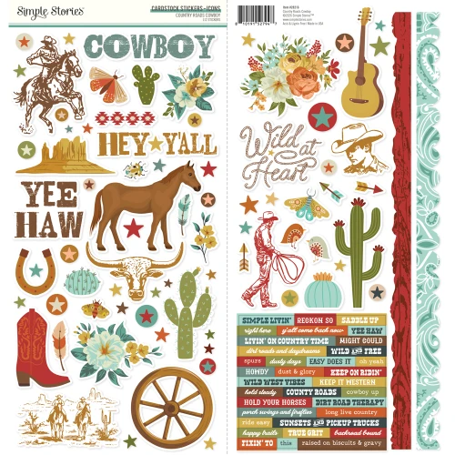 PREORDER - ships November: Country Roads Cowboy Cardstock Stickers - Icons