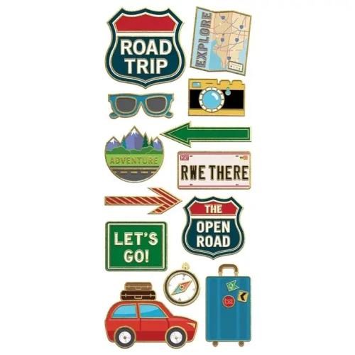 PAPER HOUSE PRODUCTIONS Sticky Pix Faux Enamels Stickers: Road Trip